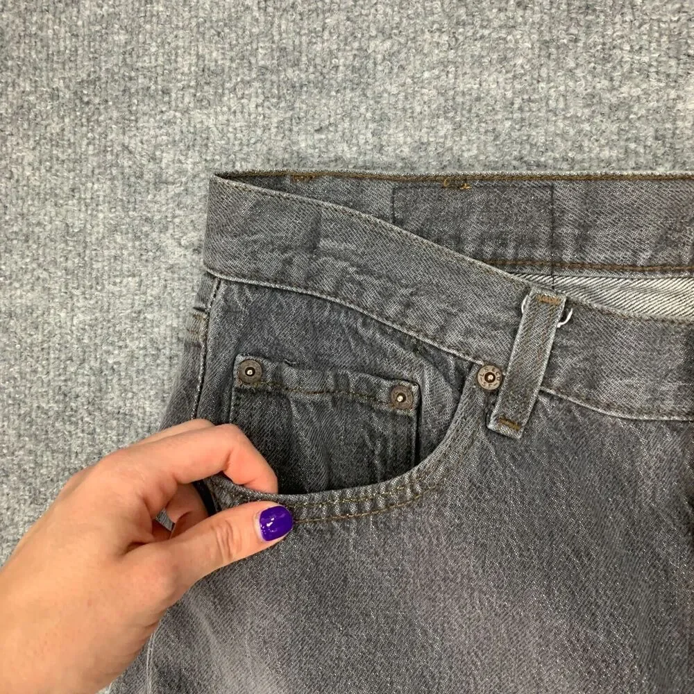 Vintage Levis 501 Jeans Mens 34X30 Gray Denim Straight Overlock Stitch Made USA